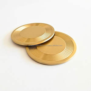 High Quality Handmade Rounded <b>Gold</b> Metal Tableware <b>Coasters</b> Table Top Home Decor Wholesale Brass Sublimation <b>Coasters</b> - Product Image 4