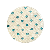 Assiette de présentation ronde de luxe en nacre bleu océan, motif écailles de sirène, pour événements et fêtes, vente en gros
