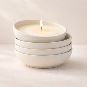 Wide Flat Ceramic <b>Candle</b> Vessel Thick Wall Heat Resistant Smooth Matte Finish Single Wick Luxury Reusable Home Decor - Product Image 4