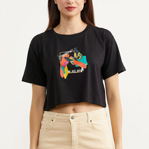 New Design Stylish Breathable High Quality Best Service Soft Comfortable Slim Fit <b>Top</b> Seller Street Wear Printed Women <b>Crop</b> <b>Tops</b> - Product Image 1