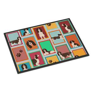 Felpudo Springer Spaniel Inglés Lotes de hígado Interior Exterior Antideslizante Lavable Alfombra de pila baja 24H X 36W para entrada de puerta delantera - Product Image 1