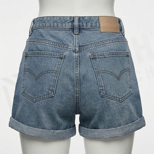 Fashionable Women Straight Vintage <b>Button</b> High Waist Knee Length Denim Washed Distressed <b>Jeans</b> Shorts Summer Apparel - Product Image 2