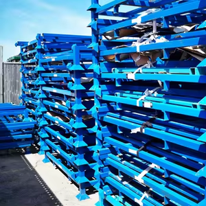 Estanterías Industriales Apilables de Acero para Almacenes, Jaulas de Almacenamiento Resistentes, Estantes Plegables Apilables para Estanterías de Almacén - Product Image 4