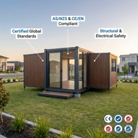 Maison conteneur modulaire pliable de luxe 20ft 40ft, 2 chambres, norme australienne, construction rapide, pour camping