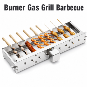 Parrilla de Gas de 4+1 Quemadores con Rejillas de Cocción, Quemador Lateral, Acero Inoxidable Esmaltado, para Exteriores, 13.7KW, Encendido por Pulso, Seguridad de Llama - Product Image 1