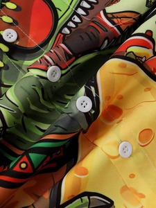 Men's Breathable <b>Hawaiian</b> <b>Shirt</b> Short Sleeve <b>Funny</b> Printed Casual Button Aloha <b>Shirts</b> Summer Beachwear Floral Print Velour - Product Image 4