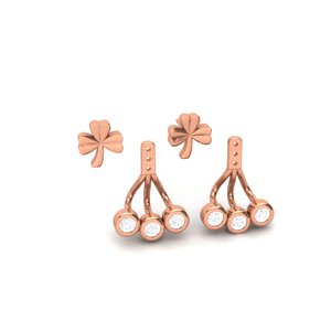 Magnifiques clous d'oreilles solitaires géométriques plaqués or en argent pur 925, bijoux de luxe pour femme, sélection de cadeaux splendides pour soirées de gala - Product Image 5