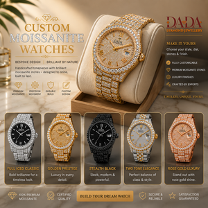 Reloj de Lujo Personalizado con Cristal de Cuarzo Moissanite, Correa de Acero Inoxidable Unisex, Cierre Oculto, Esfera de 41 mm de Diámetro, Resistente al Agua 3BAR - Product Image 2