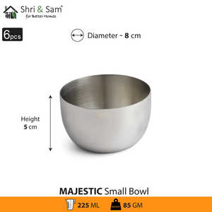 6 PCS Majestic <b>Small</b> Stainless Steel <b>Bowls</b> - Product Image 2