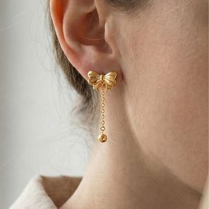 New Trendy Stainless Steel <b>Bow</b> Earrings and Necklace Set with Custom Packaging - Product Image 4