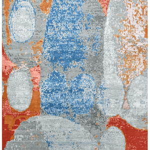 Alfombra de Lana y Seda Multicolor Anudada a Mano, Tapete Vibrante de Diseño Personalizado para Espacios de Vida Contemporáneos - Product Image 5
