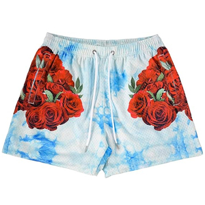 Men's Comfort Polyester <b>Leaf</b> Print Heavyweight Board Shorts Elastic Mid Waistband Mesh Drawstring Gym Workout Running Breathable - Product Image 5