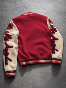 Veste de baseball en molleton de coton personnalisée pour homme, style universitaire, streetwear décontracté - Product Image 4