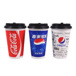 Vasos de Papel Gruesos Personalizados OEM ODM con Doble Revestimiento, Aptos para Bebidas Calientes y Frías, Vasos Desechables para Cola con Tapas - Product Image 1