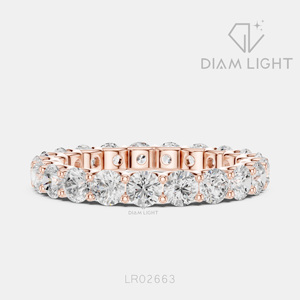 Bague de mariage ronde 1,995 carats, bijoux fins, certifiée IGI, or blanc 14 carats, diamant de laboratoire, bague de fiançailles et d'anniversaire - Product Image 3