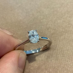 Anillo solitario de diamante de corte ovalado de 1 quilate de moissanita para mujer, joyería moderna y brillante de plata 925 original para ocasiones de boda - Product Image 1
