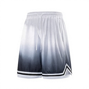 Pantalones Cortos de Malla Personalizados de Fábrica, Secado Rápido, Cintura Elástica con Cordón, Estilo Deportivo, Impresión por Sublimación de Blanco a Negro - Product Image 1