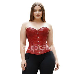 Corsets en cuir de crocodile rouge - Product Image 6