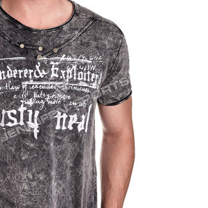 T-shirt pour homme de haute qualité en coton 100% lavé à l'acide, coupe ample, manches courtes, léger, séchage rapide, respirant, imprimé sur mesure - Product Image 5
