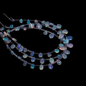 Perles de pierres précieuses opale éthiopienne en forme de goutte, pour la création de colliers - Product Image 2