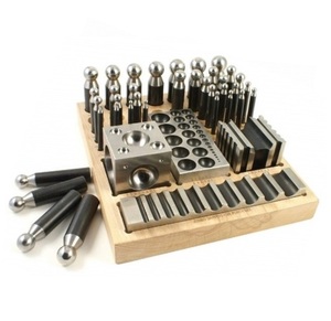 Jewelers <b>Tools</b> 40 Pcs Jumbo Doming Dapping Block and Punch Set Made of Steel Dapping Die - Product Image 1