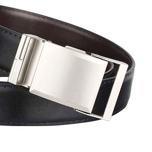 Ceinture décontractée pour homme en cuir véritable avec boucle automatique en alliage - Réglable et personnalisable, haute qualité - Product Image 6