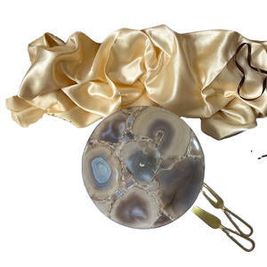 ถาดเค้กหินอาเกตขัดเงาสไตล์ใหม่พร้อมฐานไม้สำหรับงานรื่นเริง - Product Image 4