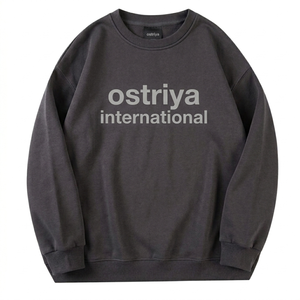 Sweat-shirt Ostriya Intl 2026 pour femme, col roulé, léger, respirant, en molleton 100% coton, brodé, à épaules tombantes - Product Image 1