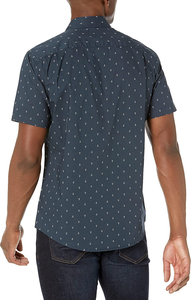 เสื้อเชิ้ตลำลองแขนสั้นสีน้ำเงินกรมท่าสำหรับผู้ชาย ปกพับได้ ผ้าฝ้ายป๊อปลินระบายอากาศได้ดี น้ำหนัก 320 กรัม เหมาะสำหรับใส่ในฤดูร้อน - Product Image 2