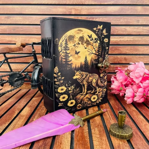 สมุดบันทึกขนาดใหญ่แบบวินเทจ ปกแข็ง 400 หน้า ลายพิมพ์สุนัขจิ้งจอก ปกหนัง สมุดจดบันทึกแบบกริโมแวร์ สมุดจดบันทึกลายสัตว์สุดคลาสสิก ของขวัญยอดนิยม - Product Image 4