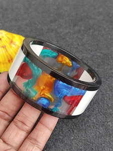 กำไลข้อมือเรซิ่นประดับมุกและเพชรลายดาวคลาสสิกจาก FAIZA CRAFT Platinum ของขวัญวันครบรอบแต่งงาน - Product Image 6