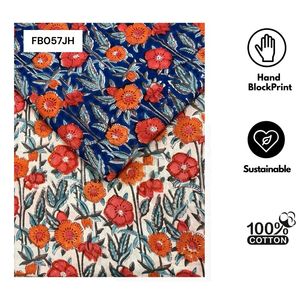 Tissu décoratif pour la maison en coton 100% pur, imprimé à la main à Jaipur, doux, style bohème indien, écologique, durable, lavable, teintures non toxiques - Product Image 1