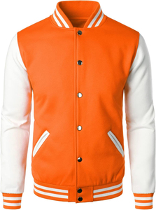 OEMODM Custom Embroidered Men's Baseball Letterman Varsity men's Jacket Cotton Solid <b>Stand</b> Collar Wholesale <b>Screen</b> Printing - Product Image 6