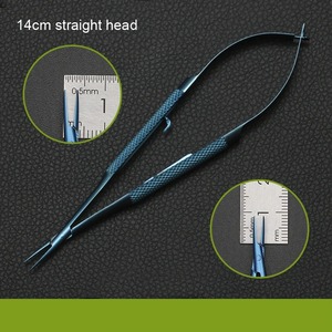 1 pièce Porte-aiguilles Castroviejo avec verrouillage, pointe droite et courbée, pince à clipser, outils pour paupières en titane, outils de précision en titane - Product Image 1