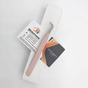 Pince à épiler d'extension de cils professionnelle personnalisée en acier inoxydable à forte adhérence en acier durable pointu marque privée botte nue - Product Image 4