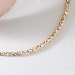 Pulsera de tenis de diamantes cultivados en laboratorio de 3.00 MM, plata de ley 925 con engaste de puntas, claridad VVS-VS, certificada, regalo de lujo para compromiso o boda - Product Image 3