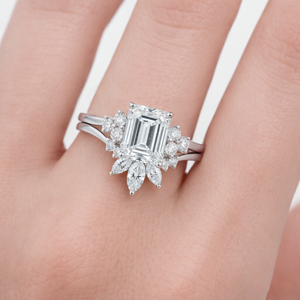 แหวนมอยซาไนต์ แหวนแฟชั่น มรกต เพชรเลี้ยงในห้องปฏิบัติการ ทองคำแท้ 14K 18K แหวนหมั้น แหวนแต่งงานวินเทจ แหวนสวยหรู - Product Image 6