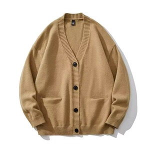 Manufacturer Custom Embroidered Men Classic Long Sleeve School Uniform Knitted <b>Sweater</b> Button V Neck Unisex <b>Cardigan</b> <b>Sweater</b> - Product Image 3