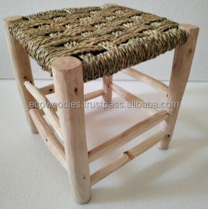 Repose-pieds ottoman en bois, tabouret de douche, gain de place, écologique, léger, moderne, pour salon, console avec incrustations en os - Product Image 2