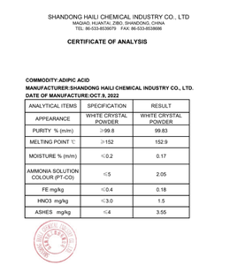 Ácido Adípico (Huali) Grado Industrial 99.8% de Pureza Polvo Cristalino Blanco AA-01 CAS No. 124-04-9 Número EINECS 204-673-3 para Nylon - Product Image 2