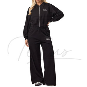 Nuevo Conjunto Deportivo Casual Elegante con Logotipo Personalizado, Transpirable y Ligero, Top Corto, Sudadera con Capucha, Pantalones Deportivos, Conjunto de 2 Piezas para Mujer - Product Image 3