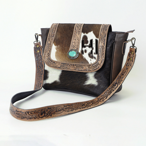 Sac messager en cuir de vache véritable de style occidental, sac bandoulière fait main pour hommes - Product Image 2