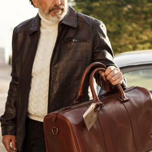 Wholesale Leather Fabric International Brown Jacket <b>Zip</b> <b>up</b> Genuine Leather Jacket for Men - Product Image 2