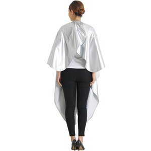 Capa de Barbero Negra Impermeable con Logotipo Personalizado al por Mayor, Capa de Peluquería de Poliéster con Gancho de Silicona, Bata para Cortar el Cabello, Salón de Belleza - Product Image 2