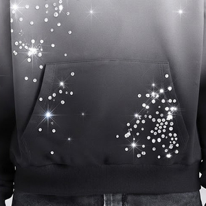 High Quality Wholesale Rate Winter Wear Men <b>Rhinestone</b> <b>Hoodies</b> Drop Shoulder Plain Blank <b>Rhinestone</b> <b>Hoodies</b> For Street Wear - Product Image 3