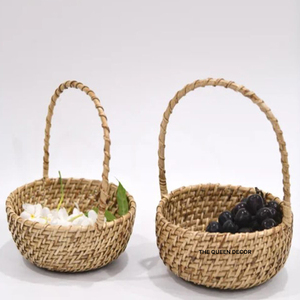 Creative Rattan <b>Basket</b> Hand Crafted Sets Of 2 <b>Storage</b> Home Organization Made Of Rattan Geometric Shape - Product Image 3