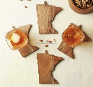 Sous-verres octogonaux en bois de noyer de haute qualité pour la maison et les hôtels - Product Image 1