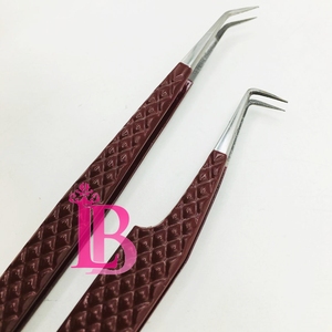 Pinzas para Extensión de Pestañas Lumia Beauty de Acero Inoxidable, Precisión de 45 Grados, Duraderas, Antimagnéticas, Agarre Perfecto, Logotipo Personalizado - Product Image 2