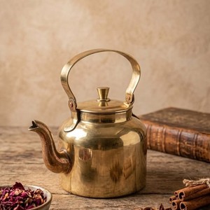 Vintage Finish Copper Tea Kettle Wooden Handle Stovetop Water Boiler for Home Kitchen Decorative Hotel Restaurant Use Decorative - Product Image 6