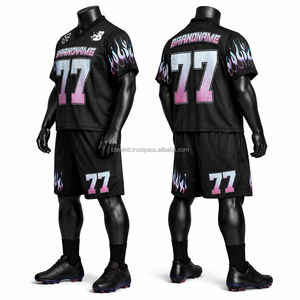 Servicios OEM, Jersey de Fútbol Americano de Último Modelo, Corte Regular, Diseño Personalizado de Alta Calidad, Impreso, Transpirable, de Secado Rápido para Verano - Product Image 3